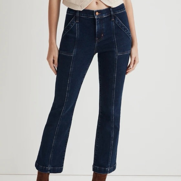 Madewell Mid Rise Kick Out Crop Jeans in Luana Wash Seam Edition Size 30 - Picture 2 of 14